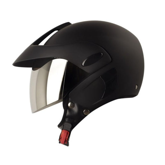 CASCO ICH ICH-205 SOLID MATE NEGRO PLATA VISOR PLATA
