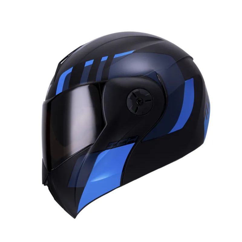 CASCO ICH ICH-3110DV LOKHET MATE NEGRO AZUL NAVI VISOR HUMO