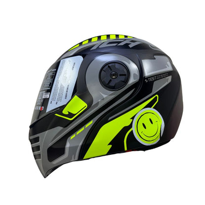 CASCO ICH ICH-3110DV ROBOTO MATE NEGRO AMARILLO NEON HUMO
