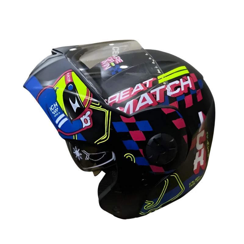 CASCO ICH ICH-3110S ERACER MATE NEGRO AMARILLO NEON