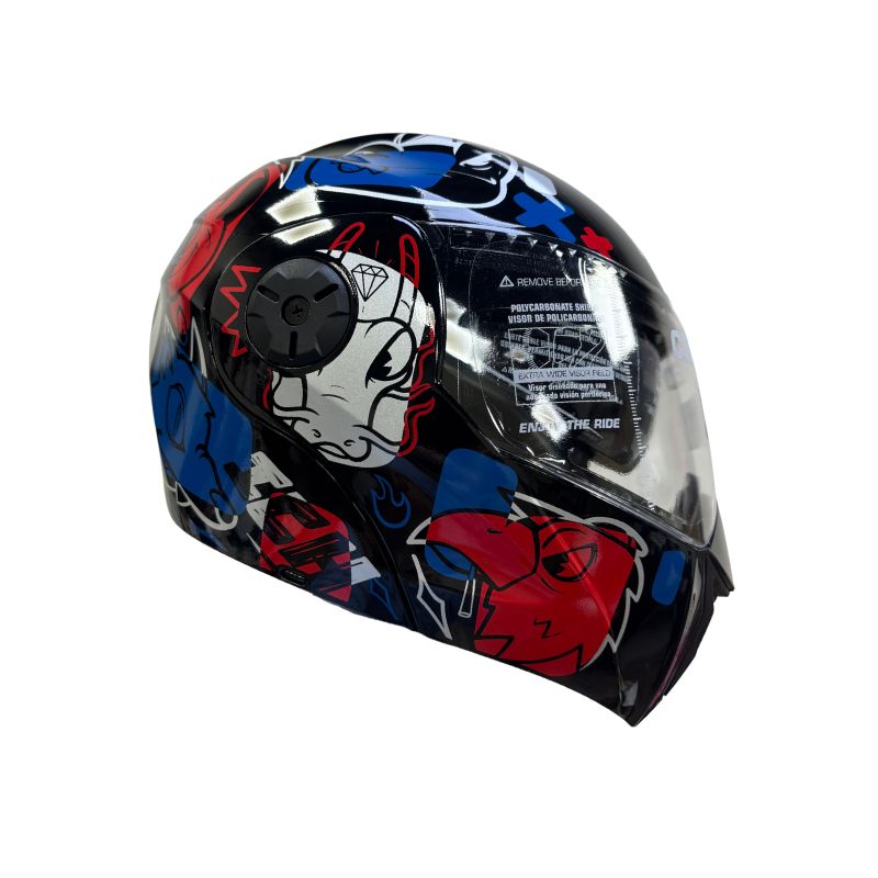 CASCO ICH ICH-3110S WILD SOUL NEGRO ROJO