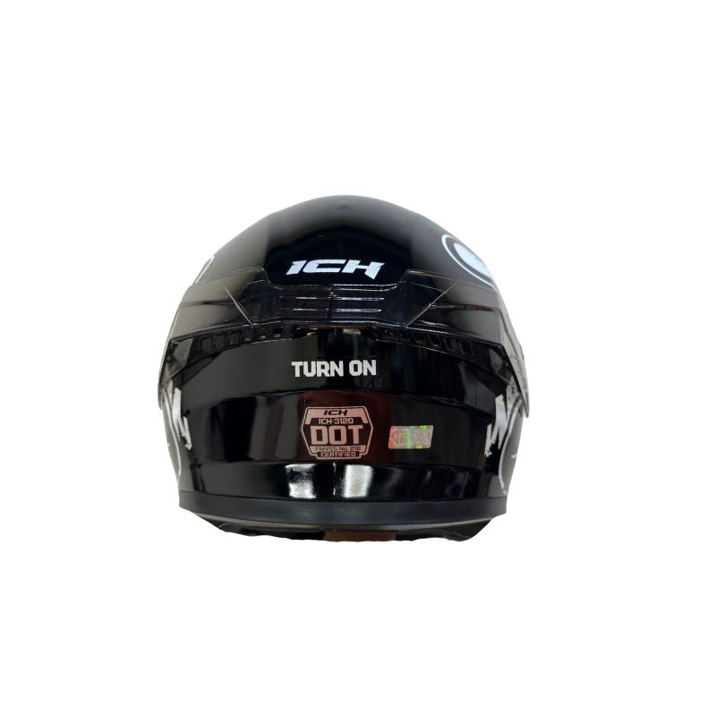 CASCO ICH ICH-3120DV TURN ON NEGRO BLANCO VISOR PLATA