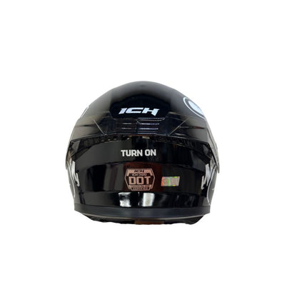 CASCO ICH ICH-3120DV TURN ON NEGRO BLANCO VISOR PLATA