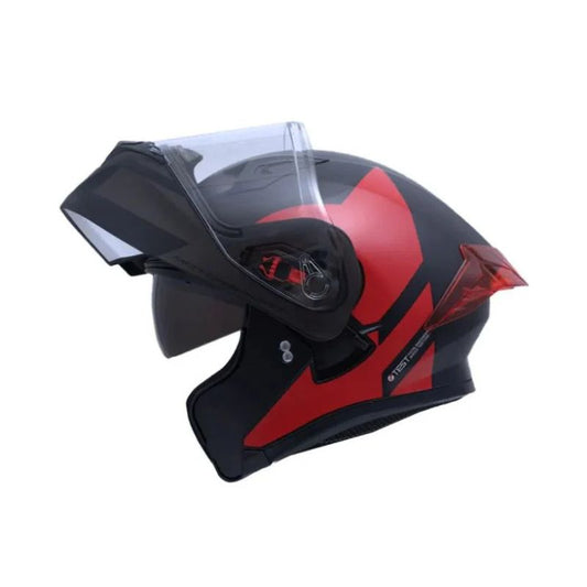 CASCO ICH ICH-3120DV ZORTH MATE NEGRO ROJO VISOR TRANSPARNTE