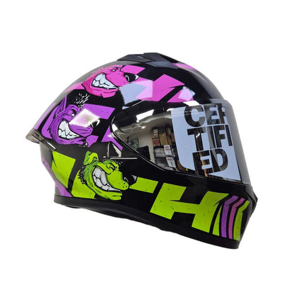 CASCO ICH ICH-503 SOY PARTE DE LA MANADA NEGRO MORADO PLATA