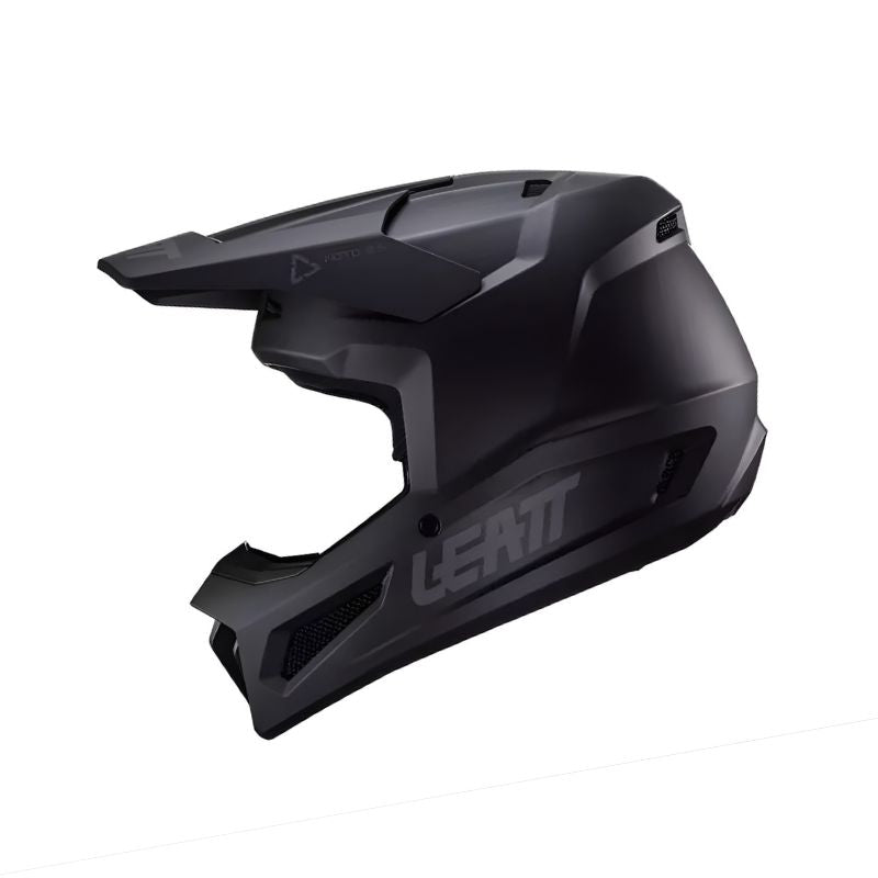 CASCO LEATT MOTO 2.5 V24 STEATLH MATE NEGRO