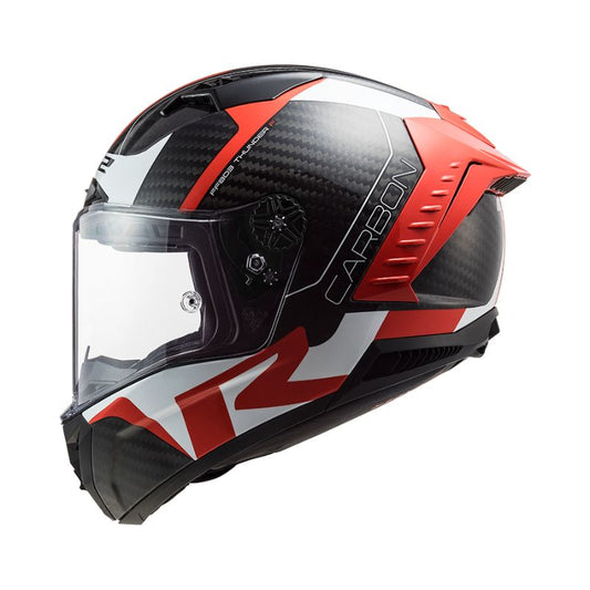 CASCO LS2 FF805 THUNDER RACING1 BLANCO ROJO