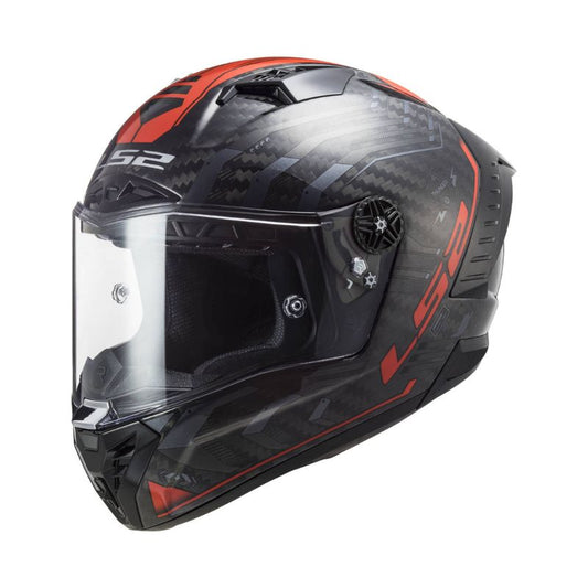 CASCO LS2 FF805 THUNDER SPUKNIK CARBON ROJO