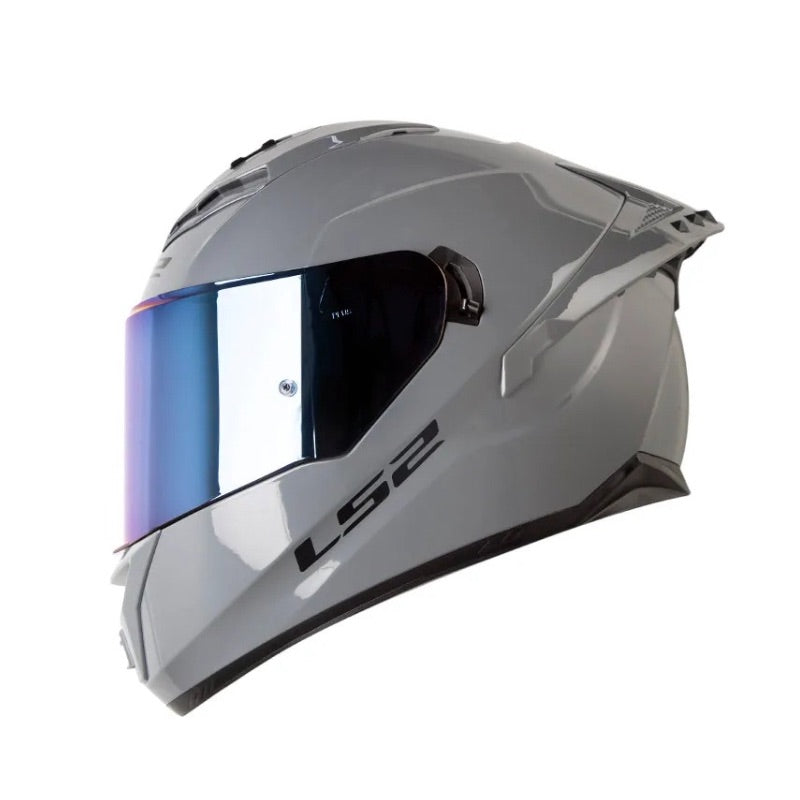 CASCO LS2 FF806 SOLID NARDO GRIS VISOR IRIDIUM AZUL