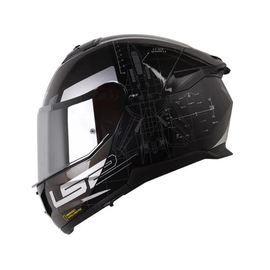 CASCO LS2 FF808 STREAM II AIR FORCE GRIS OSCURO NEGRO