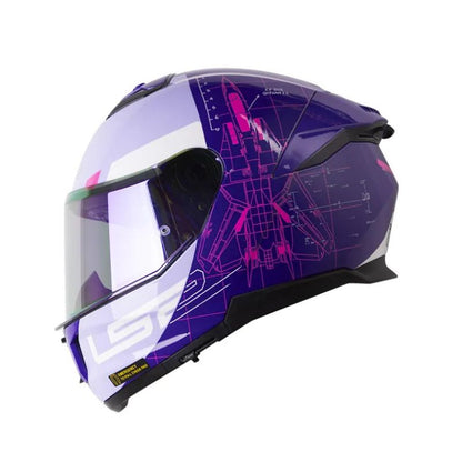 CASCO LS2 FF808 STREAM II AIR FORCE MORADO CLARO