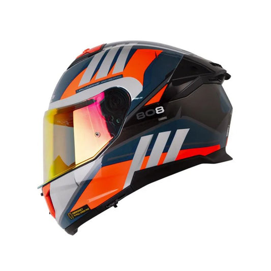 CASCO LS2 FF808 STREAM II ELECE2 AZUL NARANJA NEON