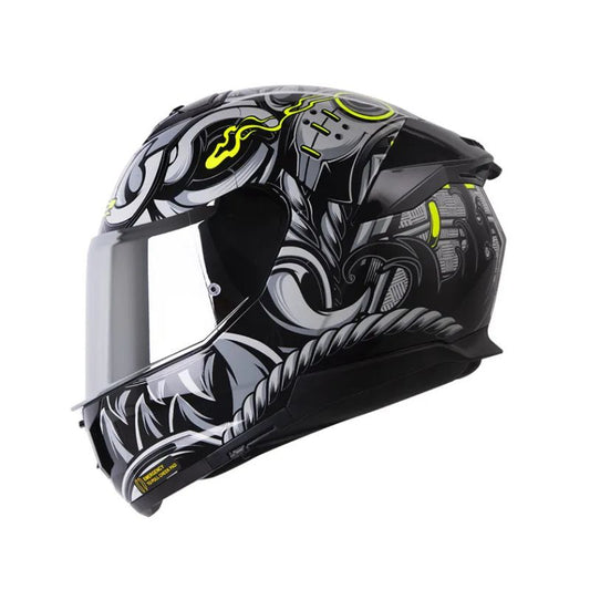 CASCO LS2 FF808 STREAM II SAMURAI GRIS AMARILLO NEON IRIDIUM