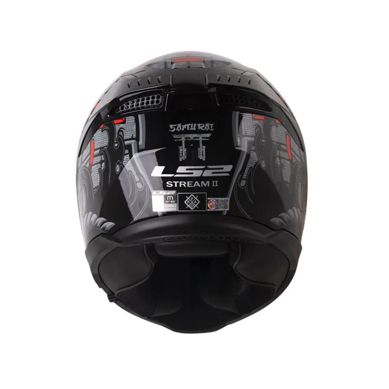CASCO LS2 FF808 STREAM II SAMURAI GRIS ROJO VISOR REVO