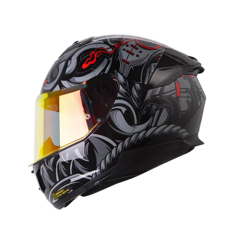 CASCO LS2 FF808 STREAM II SAMURAI GRIS ROJO VISOR REVO