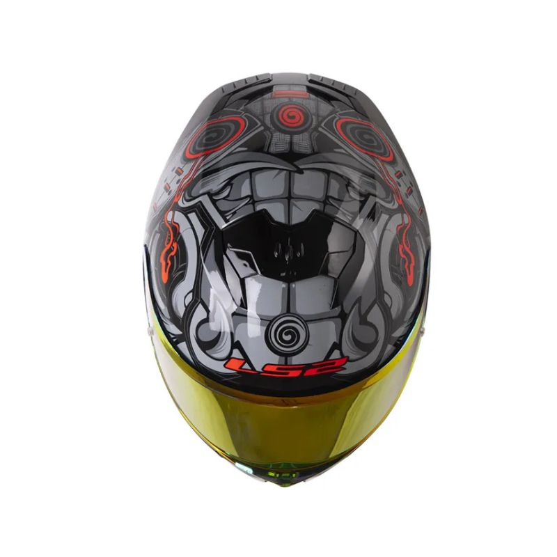 CASCO LS2 FF808 STREAM II SAMURAI GRIS ROJO VISOR REVO