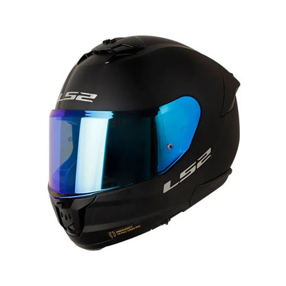 CASCO LS2 FF808 STREAM II SOLID MATE NEGRO VISOR IR.AZUL