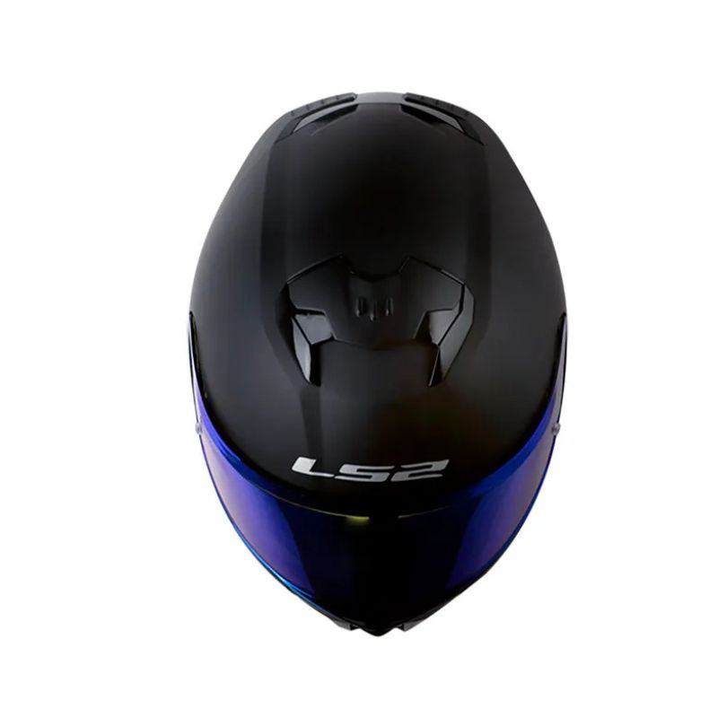CASCO LS2 FF808 STREAM II SOLID MATE NEGRO VISOR IR.AZUL