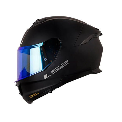 CASCO LS2 FF808 STREAM II SOLID MATE NEGRO VISOR IR.AZUL