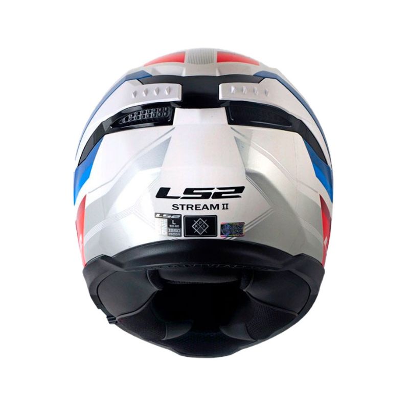 CASCO LS2 FF808 STREAM II VINTAGE BLANCO AZUL VISOR IRIDIUM