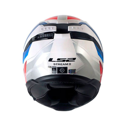 CASCO LS2 FF808 STREAM II VINTAGE BLANCO AZUL VISOR IRIDIUM