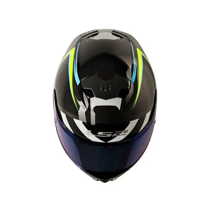 CASCO LS2 FF808 STREAM II XTRENTA NEGRO AZUL VISOR IRIDUM