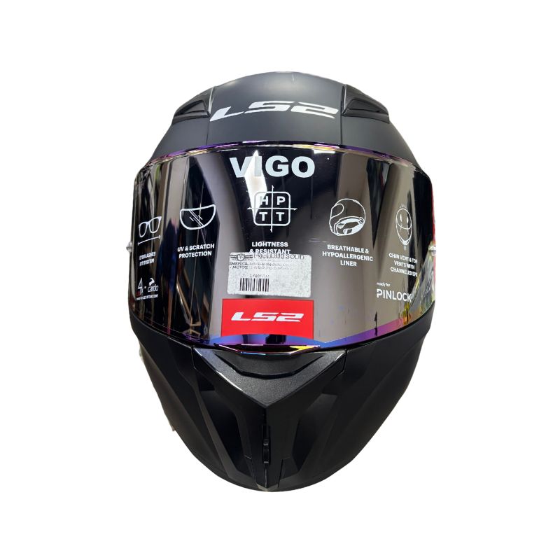 CASCO LS2 FF810 VIGO SOLID MATE NEGRO VISOIR IRIDIUM RAINBOW