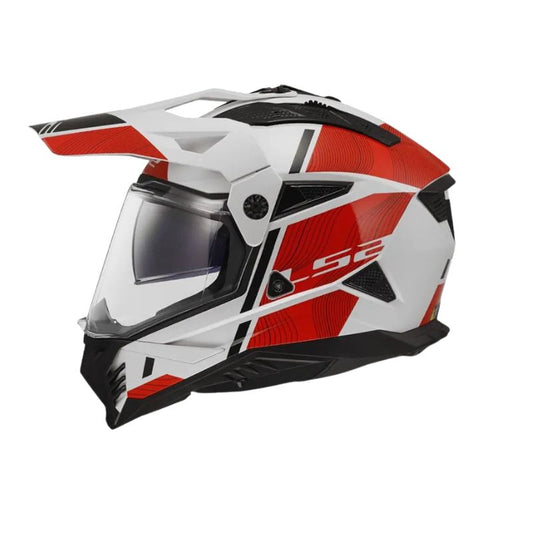 CASCO LS2 MX702 PIONEER II HILL BLANCO ROJO