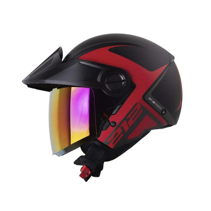 CASCO SHAFT SH-212 SPIFIX MATE NEGRO ROJO VISOR IRIDIUM