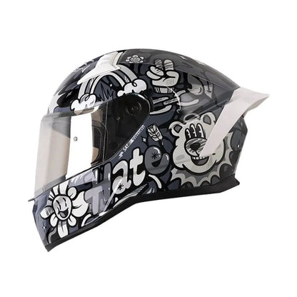CASCO SHAFT SH-504DV LOVE AND HATE NEGRO PLATA VISOR IRIDIUM