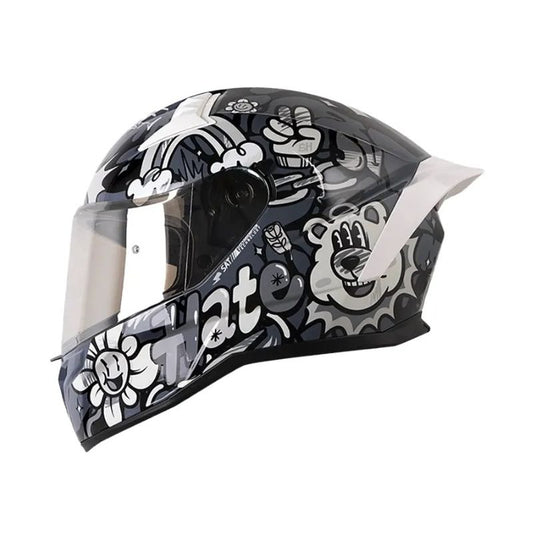 CASCO SHAFT SH-504DV LOVE AND HATE NEGRO PLATA VISOR IRIDIUM