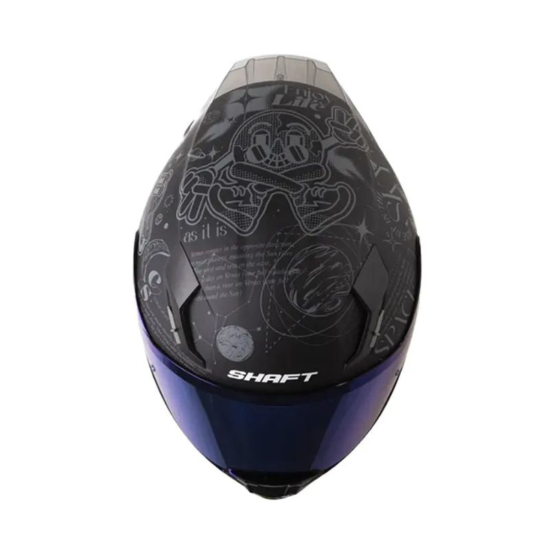 CASCO SHAFT SH-562 R SPACES MATE NEGRO GRIS VISOR IRIDIUM