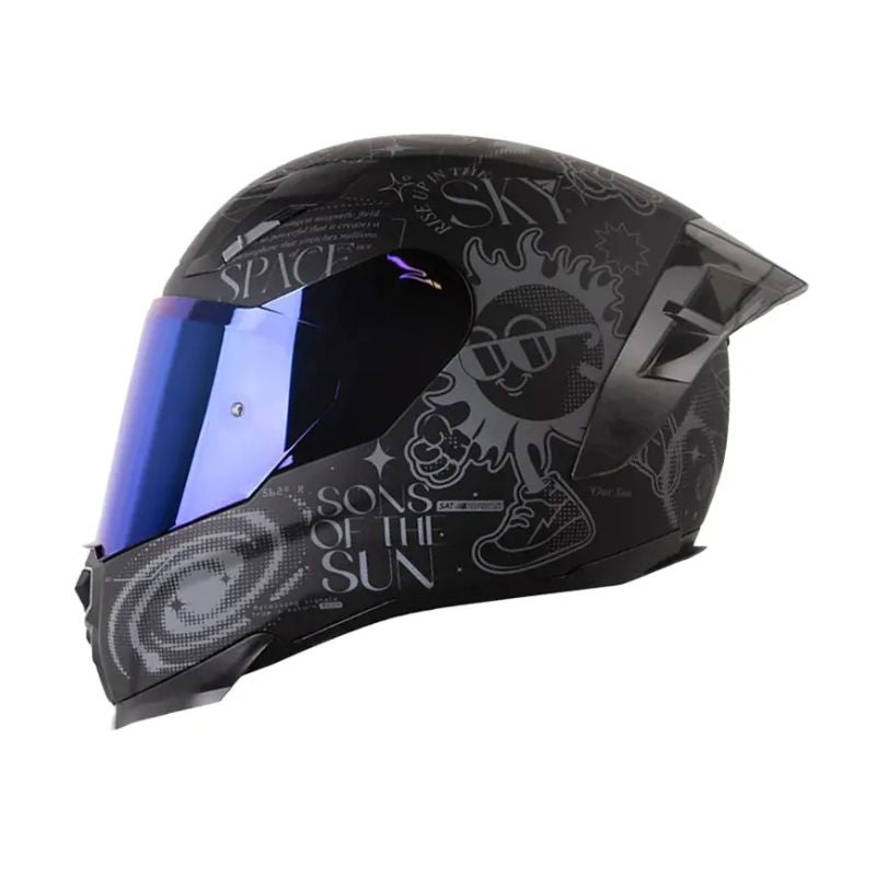 CASCO SHAFT SH-562 R SPACES MATE NEGRO GRIS VISOR IRIDIUM