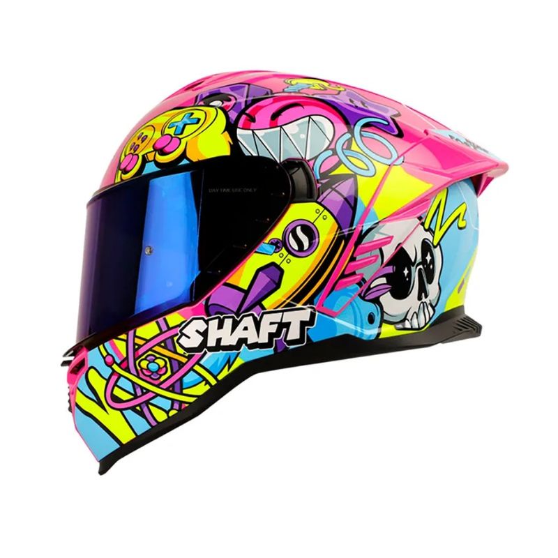 CASCO SHAFT SH-598GTR CHALK DRAW FUCSIA MORADO VISOR IRIDIUM