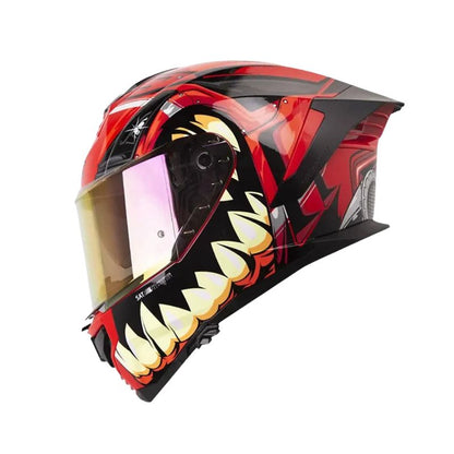 CASCO SHAFT SH-609 PRO VENOM MADNESS ROJO NEGRO IRIDIUM
