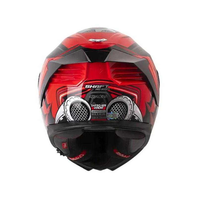 CASCO SHAFT SH-609 PRO VENOM MADNESS ROJO NEGRO IRIDIUM
