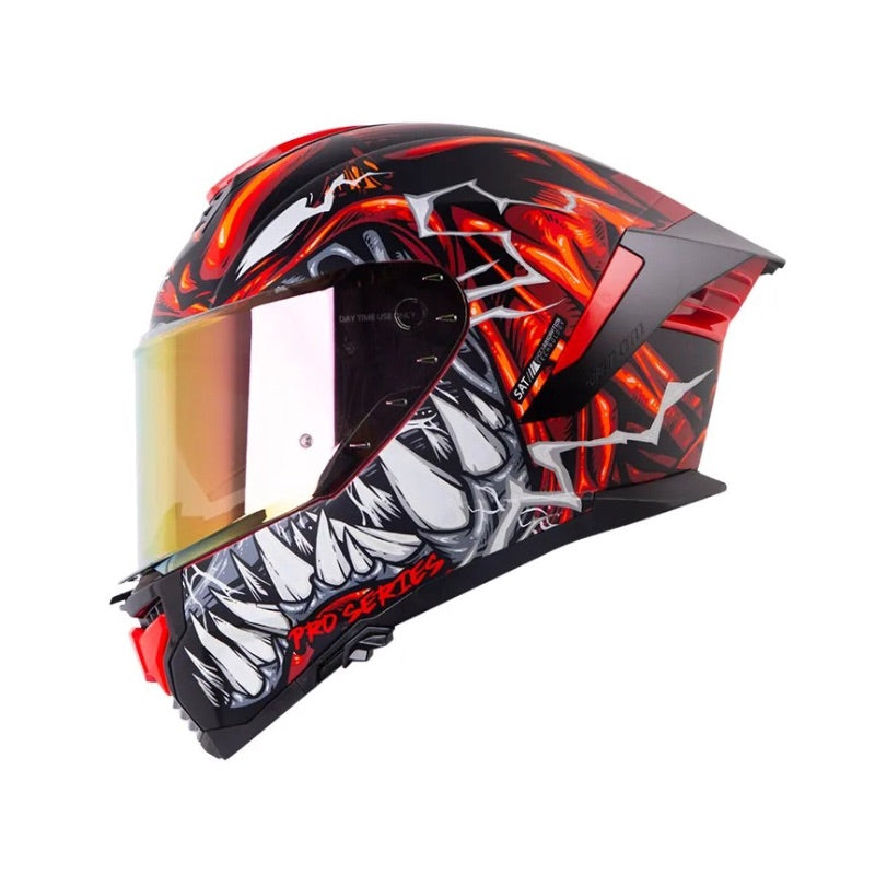 CASCO SHAFT SH-609DV PRO VENOM PARASYTE MATE ROJO OSCURO