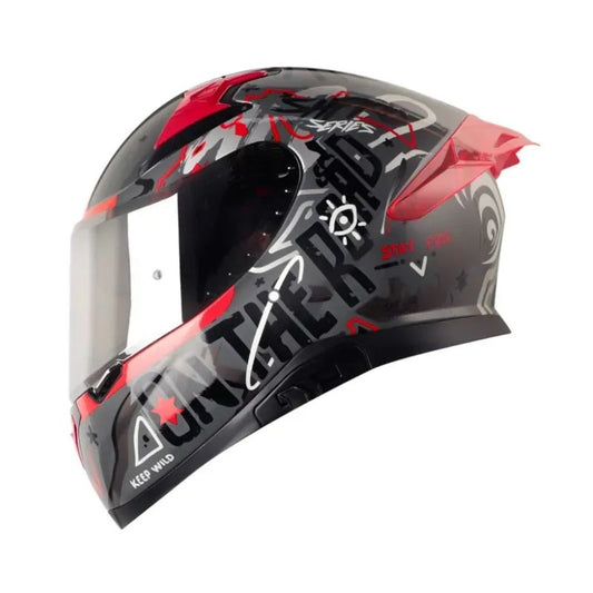 CASCO SHAFT SH-612DV PRO FUNNY GRIS ROJO VISOR IRIDIUM