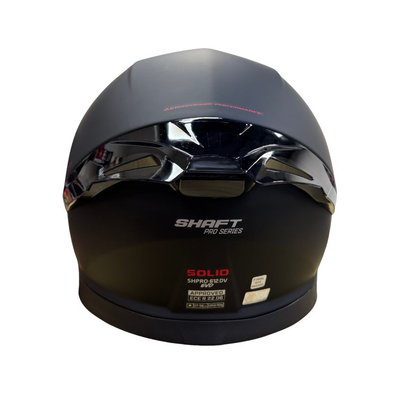 CASCO SHAFT SH-612DV PRO SOLID MATE NEGRO ROJO VISOR IRIDIUM