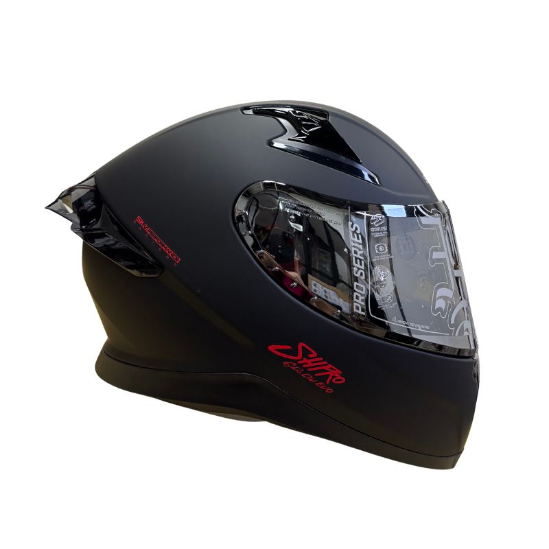 CASCO SHAFT SH-612DV PRO SOLID MATE NEGRO ROJO VISOR IRIDIUM