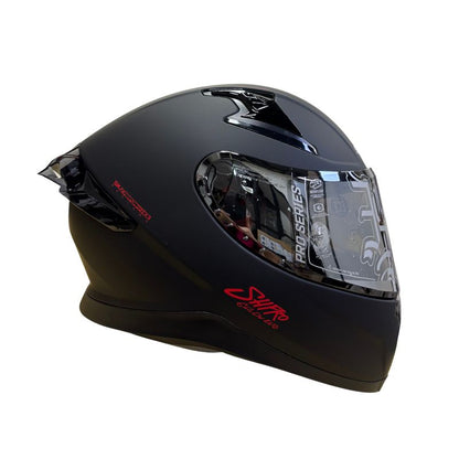 CASCO SHAFT SH-612DV PRO SOLID MATE NEGRO ROJO VISOR IRIDIUM