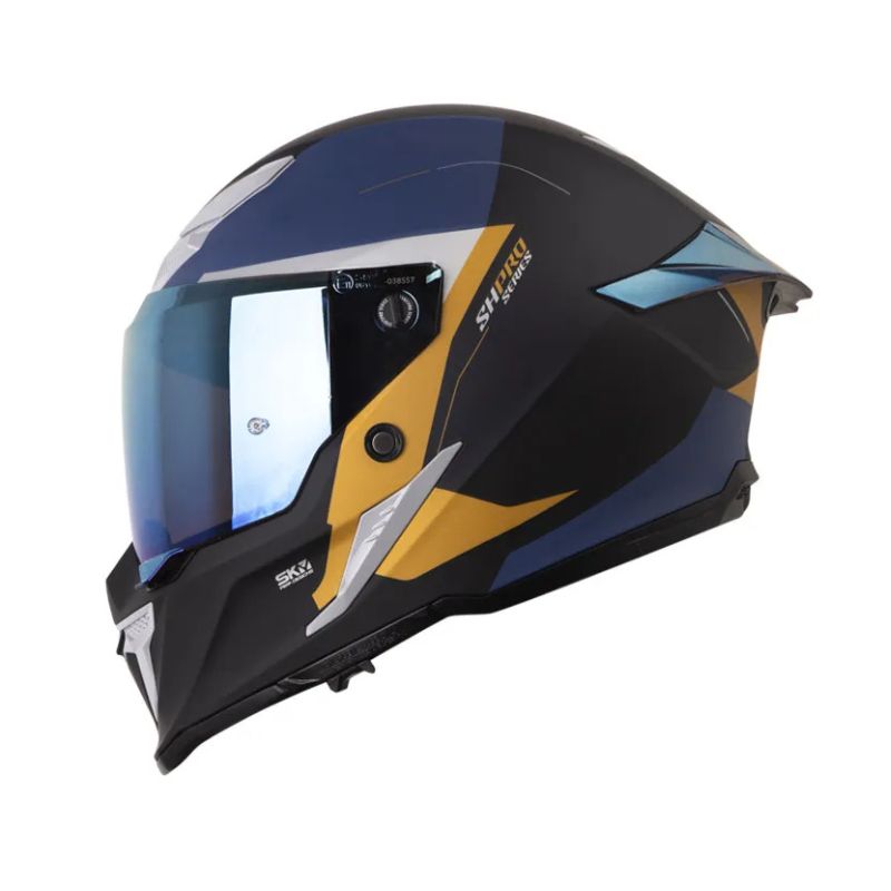 CASCO SHAFT SH-615DV PRO CR-XX MATE AZUL OSCURO DORADO