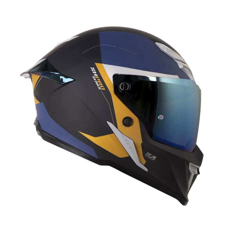 CASCO SHAFT SH-615DV PRO CR-XX MATE AZUL OSCURO DORADO