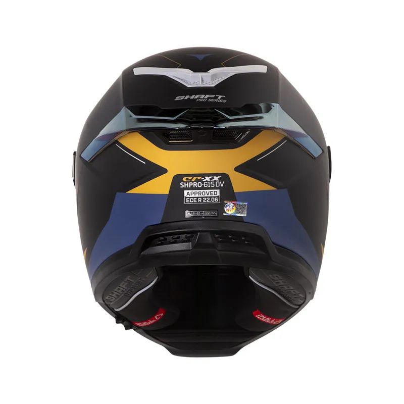 CASCO SHAFT SH-615DV PRO CR-XX MATE AZUL OSCURO DORADO
