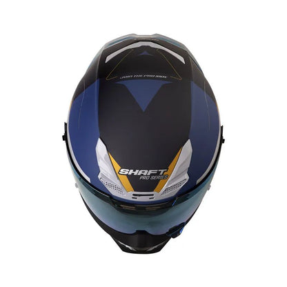 CASCO SHAFT SH-615DV PRO CR-XX MATE AZUL OSCURO DORADO