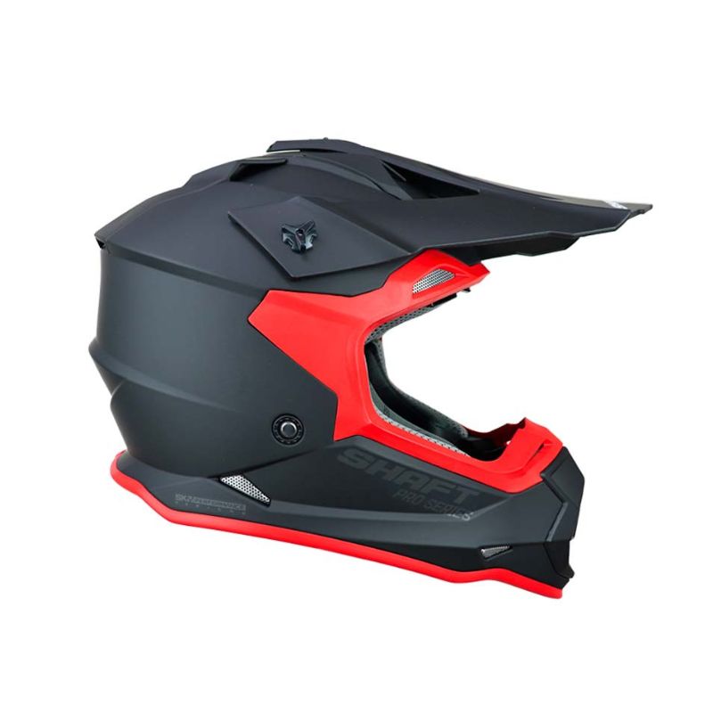 Casco Shaft Cross CASCO SHAFT SH-MX08 SOLID MATE NEGRO ROJO