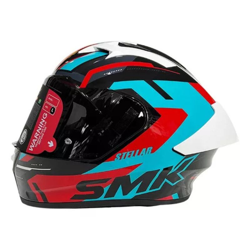 CASCO SMK STELLAR K-POWER NEGRO AZUL ROJO VISOR HUMO – American Motos ...