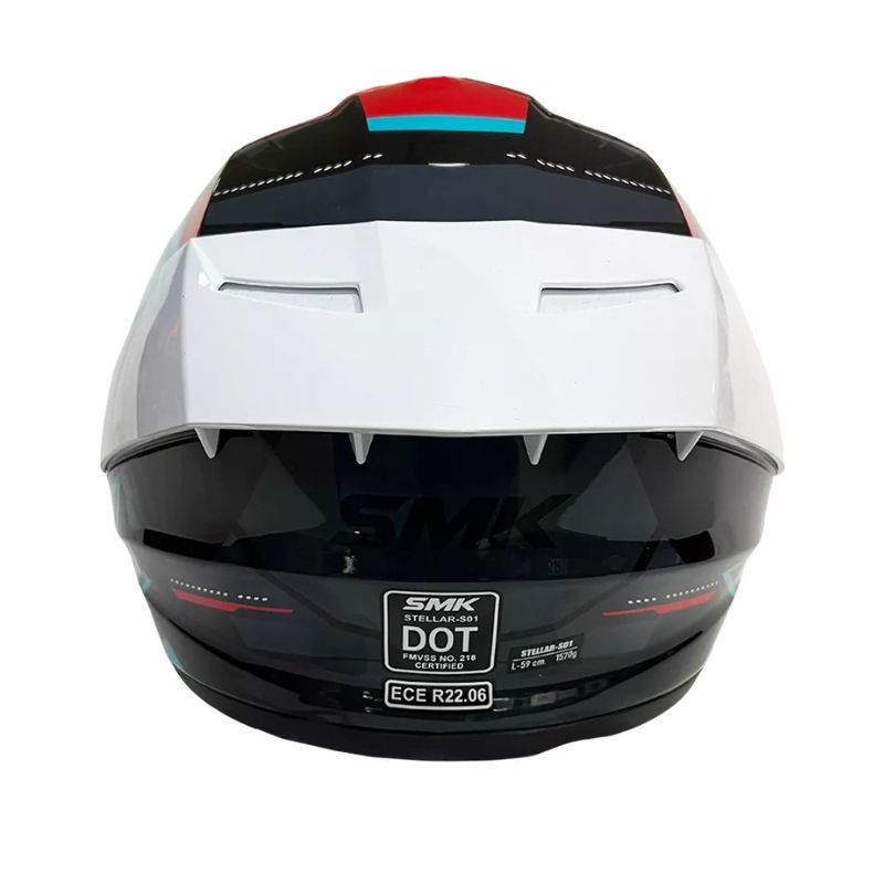 CASCO SMK STELLAR K-POWER NEGRO AZUL ROJO VISOR HUMO