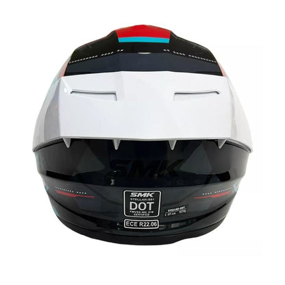 CASCO SMK STELLAR K-POWER NEGRO AZUL ROJO VISOR HUMO