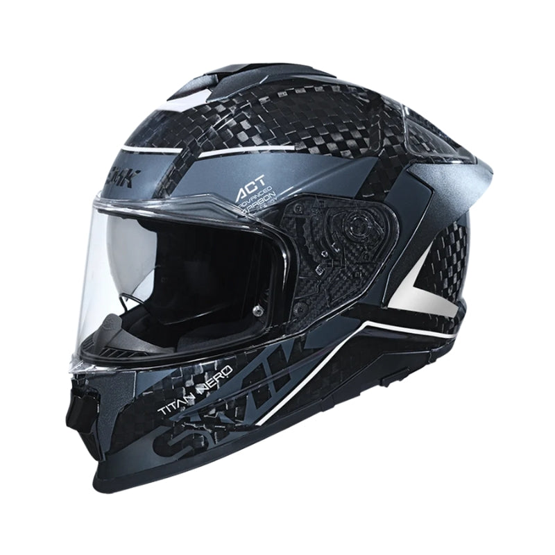 CASCO SMK TITAN CARBON NERO NEGRO GRIS BLANCO – American Motos Colombia